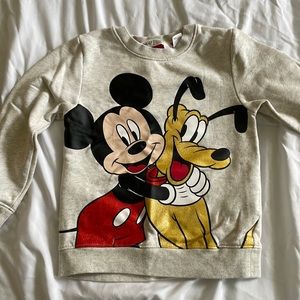 Mickey + glittery Pluto crewneck size 4-6